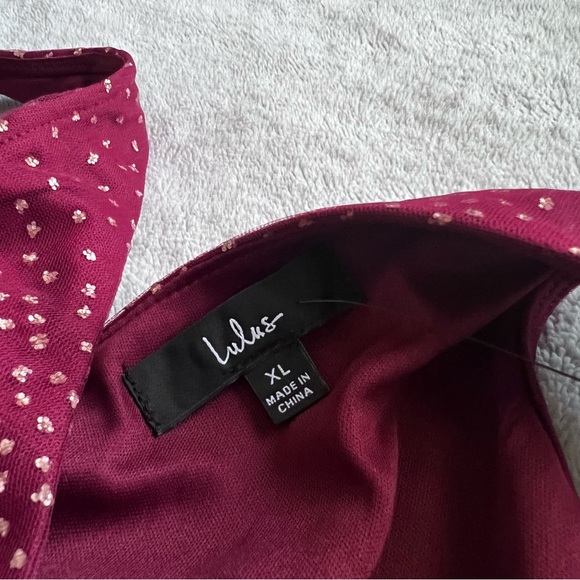 NWT Lulus Ballerina Dream Skater Tutu Dress Glitter Burgundy Gold XL - Picture 3 of 17